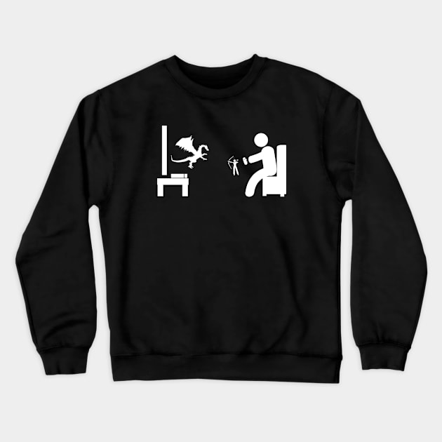 Go Home, Slay Dragons White Crewneck Sweatshirt by DoNot!DisturbApparel